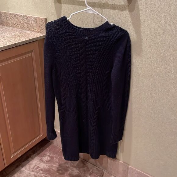Treasure and Bond & Something Navy Collab woman’s navy blue wool/cashmere dress - Picture 2 of 11